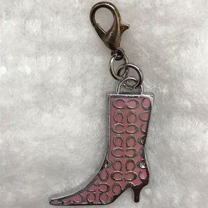 COACH??? PINK HIGH HEEL METAL BOOT CHARM HANGTAG